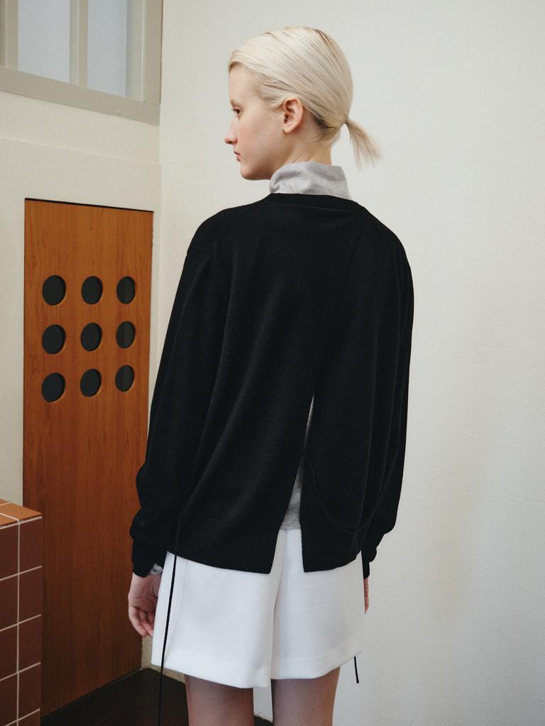 Reply Wool Back Slit Pullover_Black