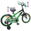 Kids  Bicycle 16 Inch for Ages 4 6 Green & Black