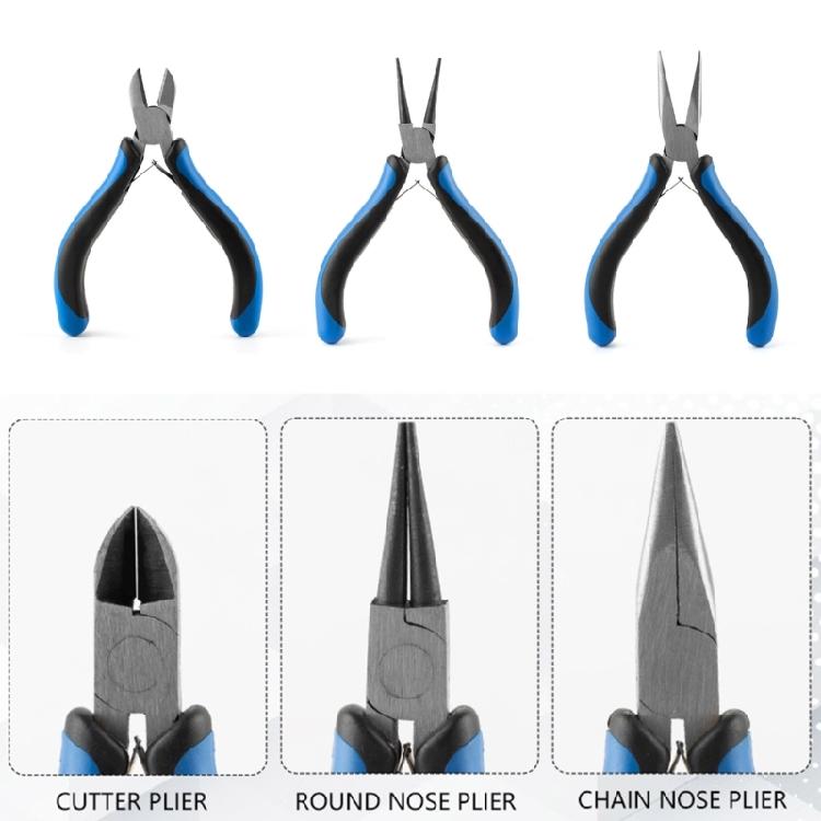 3Pcs Chain Nose Pliers Jewelry Crafting Pliers Steel Texture Hand Tool Professional Jewelry Pliers Suitable for Crafting