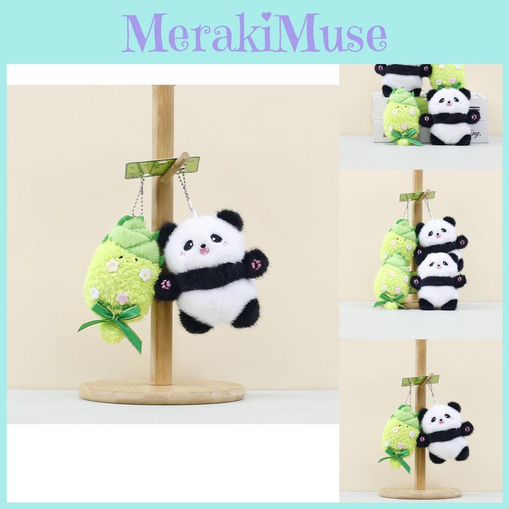 Adorable Cartoon Plush Bamboo Shoot Panda Keychain Cute Gift For Couples And Friends