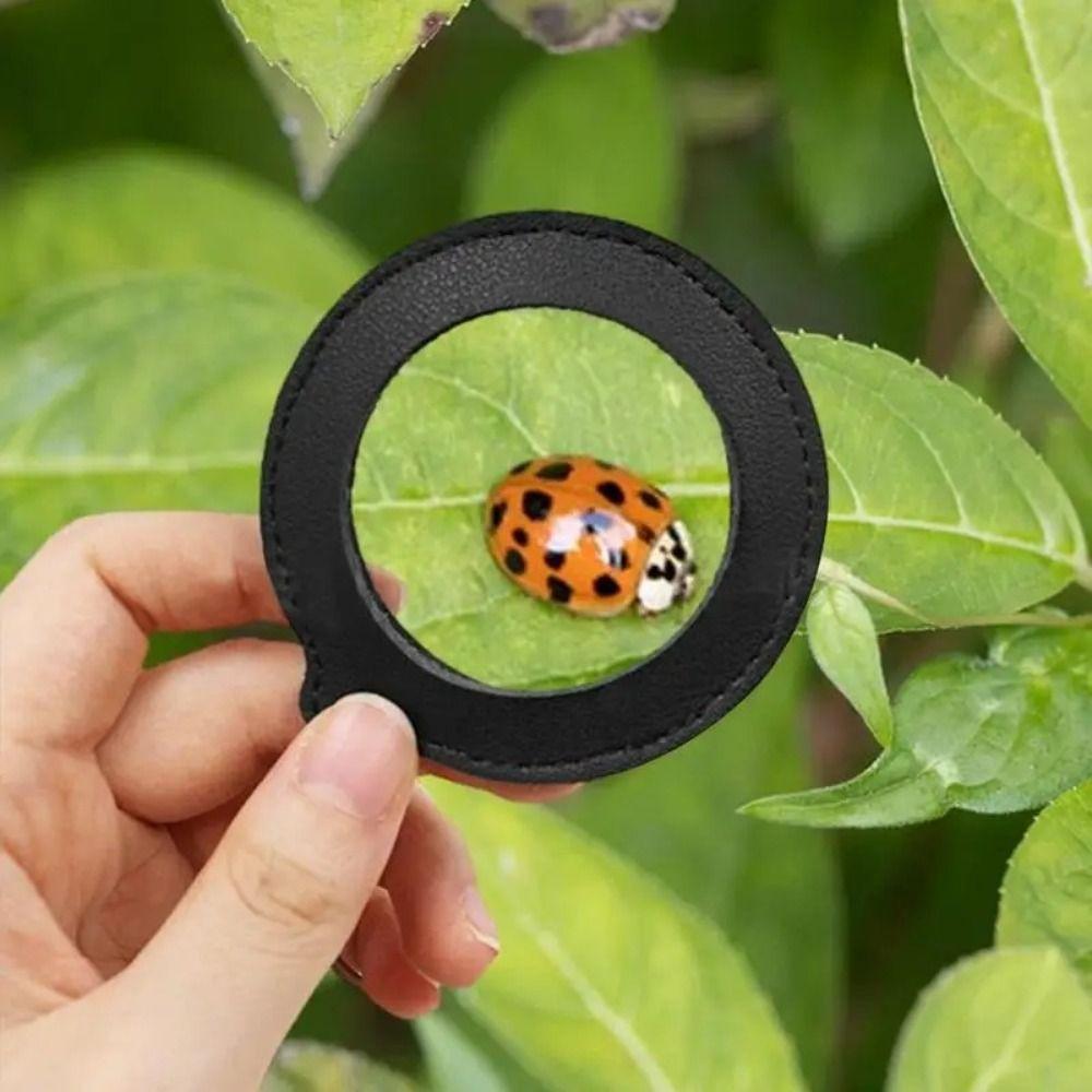 Leather Strap Magnifying Glass Necklace Handheld Magnifier Pendant Mini Magnifying Glass  Reading