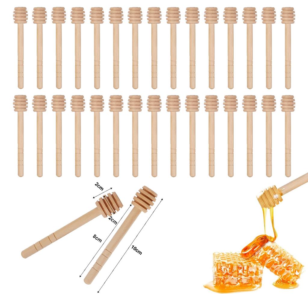 50Pcs Honey Dipper Sticks, 8cm Wooden Small Honey Stirrer Stick, Mini Honeycomb Dipper Sticks Honey Wand For Honey Jar Dispense Drizzle Honey And Wedding Party Favors Gift - View #9