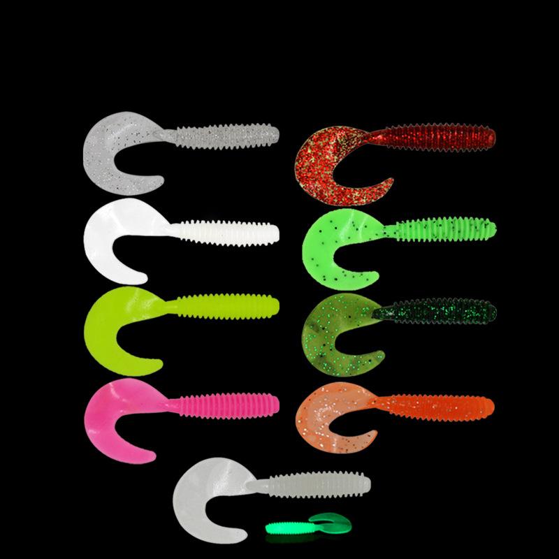 

50 шт., мягкая наживка для рыбалки, опарыш, угри, клест, сом, ложная приманка, всплывающая рыболовная катушка, хвост 5CM