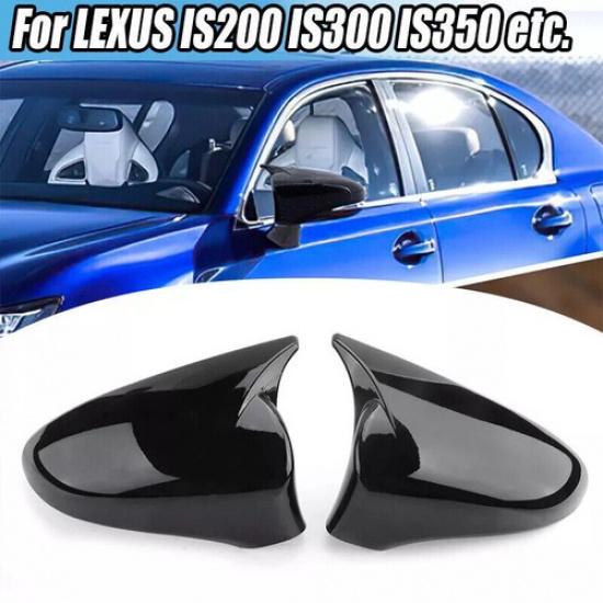 2014-2020 2019 Mirror Cover Caps For Lexus IS200 IS250 IS300 IS350  Glossy Black