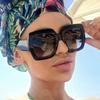 Fashion Trend Square Large Frame Street Pography Women's Sunglasses Summer Vacation Accessories