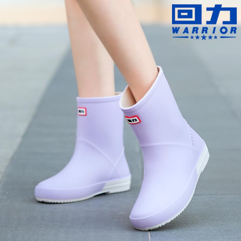 

Shanghai Huili fashion rain shoes women s medium and short rain boots non-slip outer wear wear wear-resistant plastic fashion water shoes 36