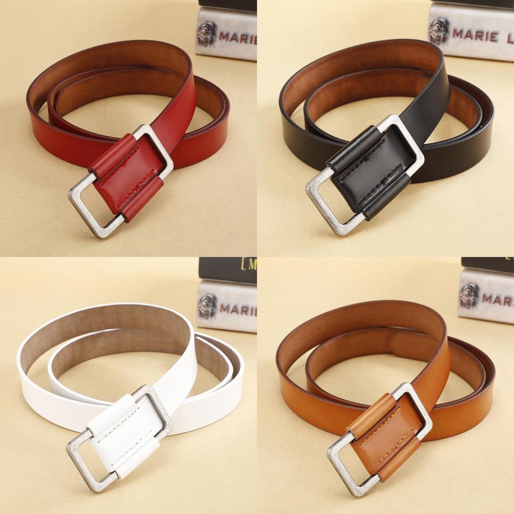 Casual Leather Belt For Women With Alloy Buckle And Highquality Leather For Pants Decoration