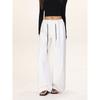 Shiyiyue Lazy Style Double Drawstring Design Loose Long Pants for Women, Autumn High-Waisted Casual Slimming Hip-Covering Wide-Leg Pants