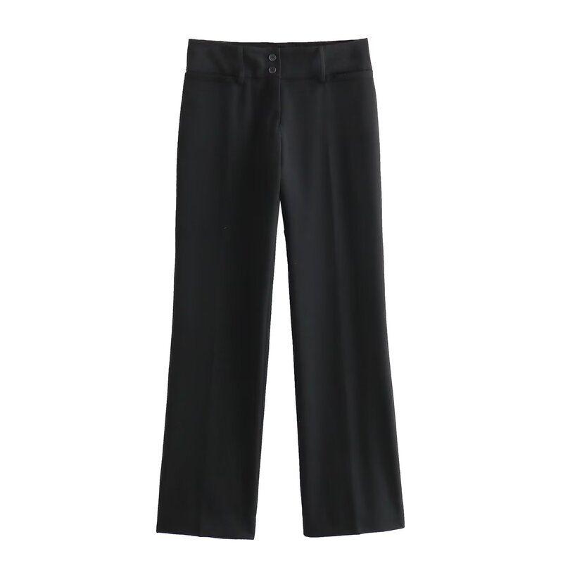 Fashion Style 2023 Autumn New Women's Clothing Slim Looking Easiest for Match Low Waist Straight-Leg Pants Trousers 8419707 800