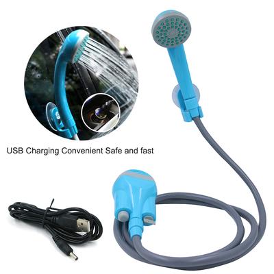 Doccia portatile Pompa per soffione ricaricabile portatile con ricarica USB per esterni/interni con 2 ugelli