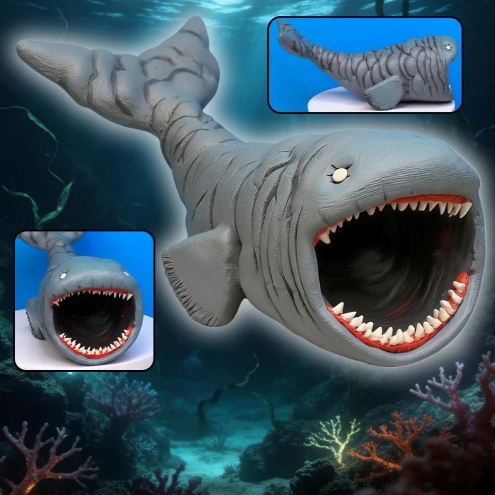 Mostro Marino Bloop Stampa 3D Flessibile Articolato Giocattolo Fidget – Mangiaterra Creatura degli Abissi Collezionabile, Giocattolo da Scrivania per Alleviare lo Stress