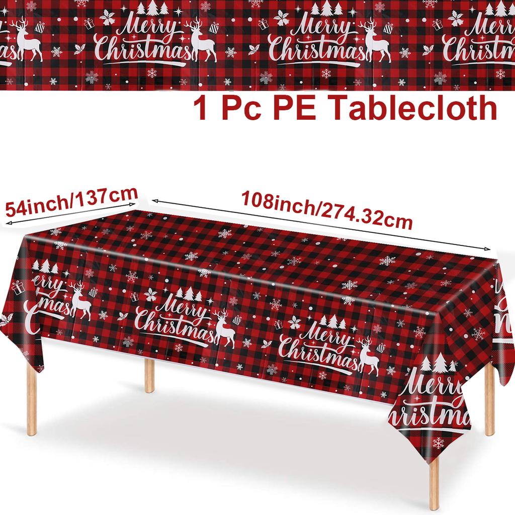 Christmas Plastic Tablecloth Merry Christmas Decorations For Home Table 2026 Navidad Noel Xmas Decor Happy New Year Gift 2026