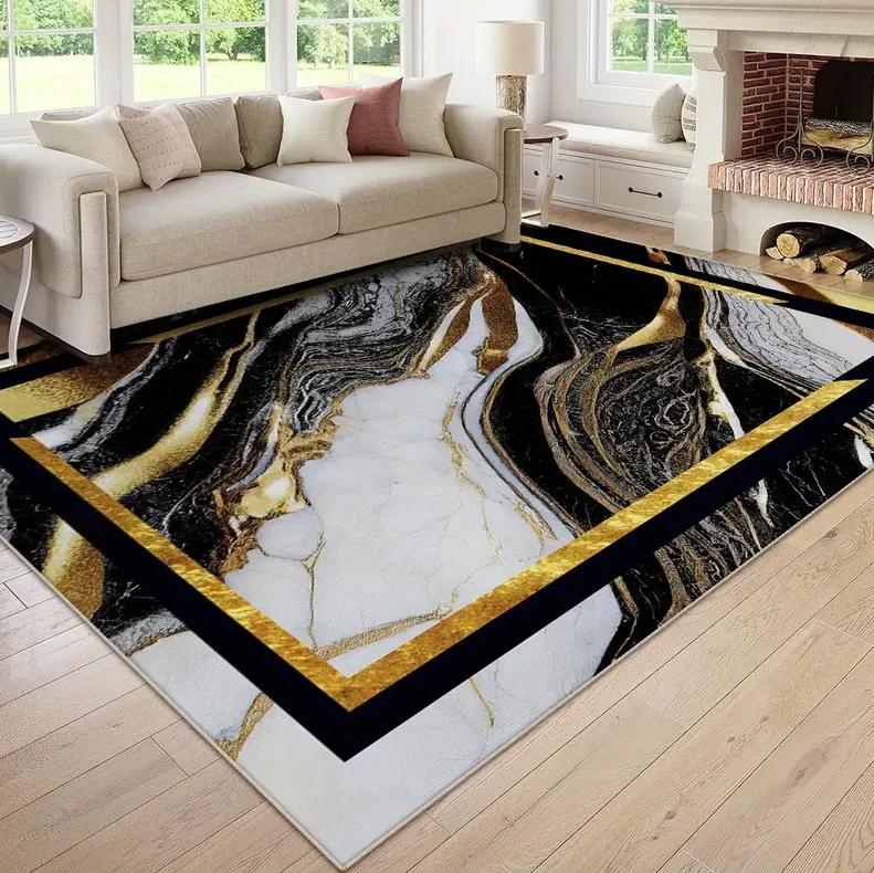 Geometrischer Großer Teppich Leichter Luxus Europäisch und Teppich Zuhause Sofa und Teetischmatte Innen Außen Teppich Fußmatte Dekoration