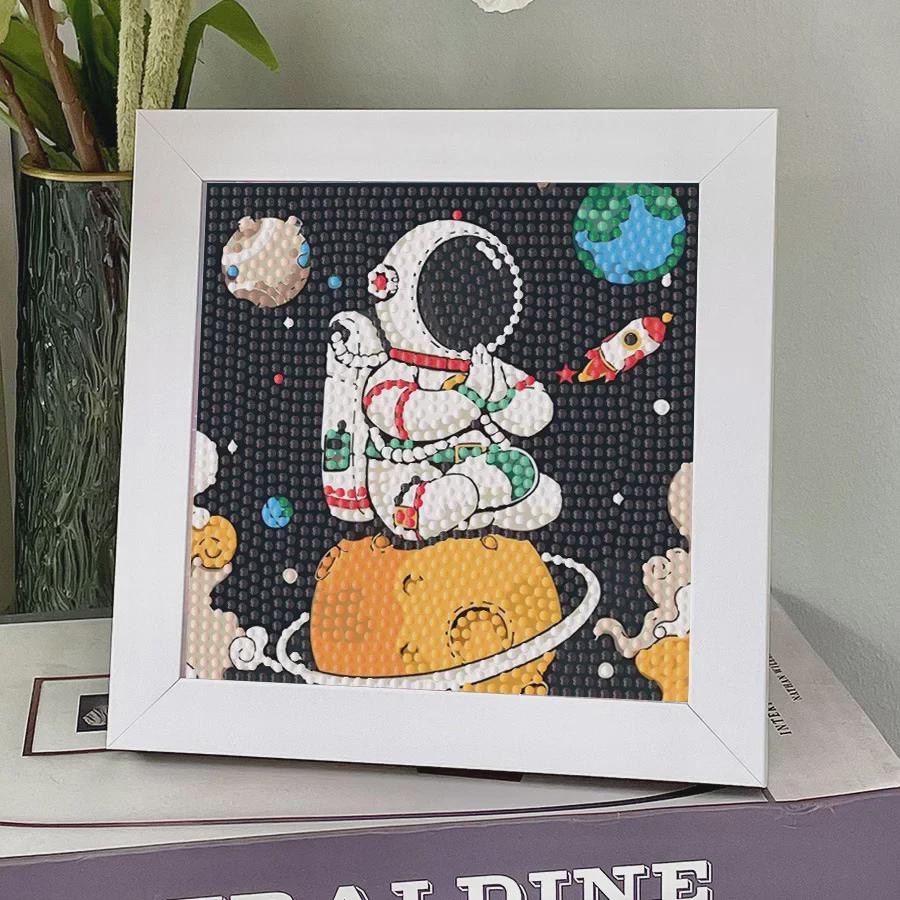 Framed 2023 Astronaut Diamond Painting Kit: Children's DIY Crystal Stickers