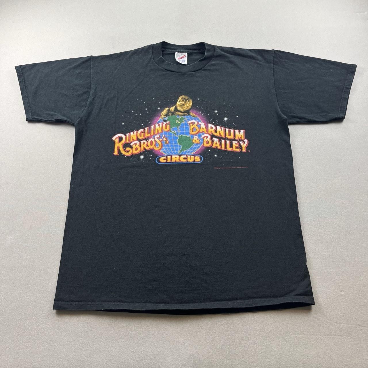 Vintage Ringling Barnum & Bailey Circus T-Shirt Mens Large Black Lion USA 90s XL