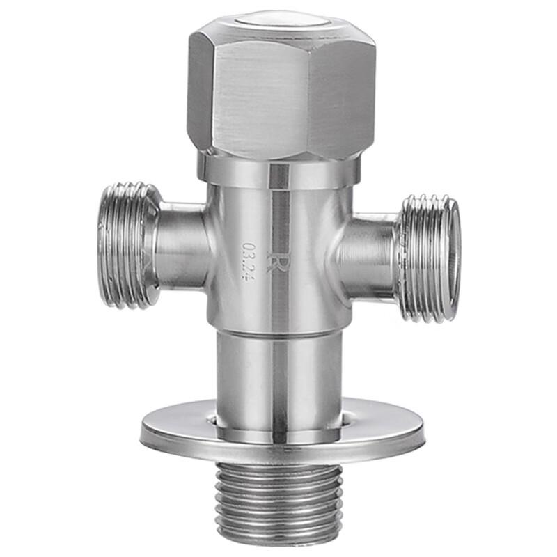 Shengbei 304 Stainless Steel 1-in-2-out Angle Valve (2-Pack)