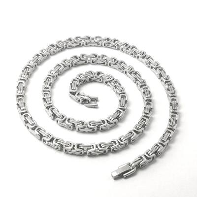 5MM/7MM New Trendy Men's Hip Hop Stainless Steel Necklace Upgraded Bracelet Necklace Jewelry