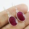 Red Ruby Earring, Oval Bezel Earring, Handmade Earrings, 925 Sterling Silver Earrings, Gift for Her, Light Weight Earrings