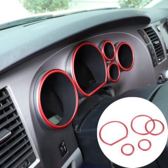 For Toyota Tundra 2007-2013 Red Alloy Interior Speedometer Accent Cover Trim