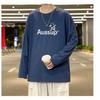 Printed Autumn Winter Sweater Men's Spring and Autumn 2024 Korean New Round Neck Loose Top Chic Hong Kong Style Trendy
