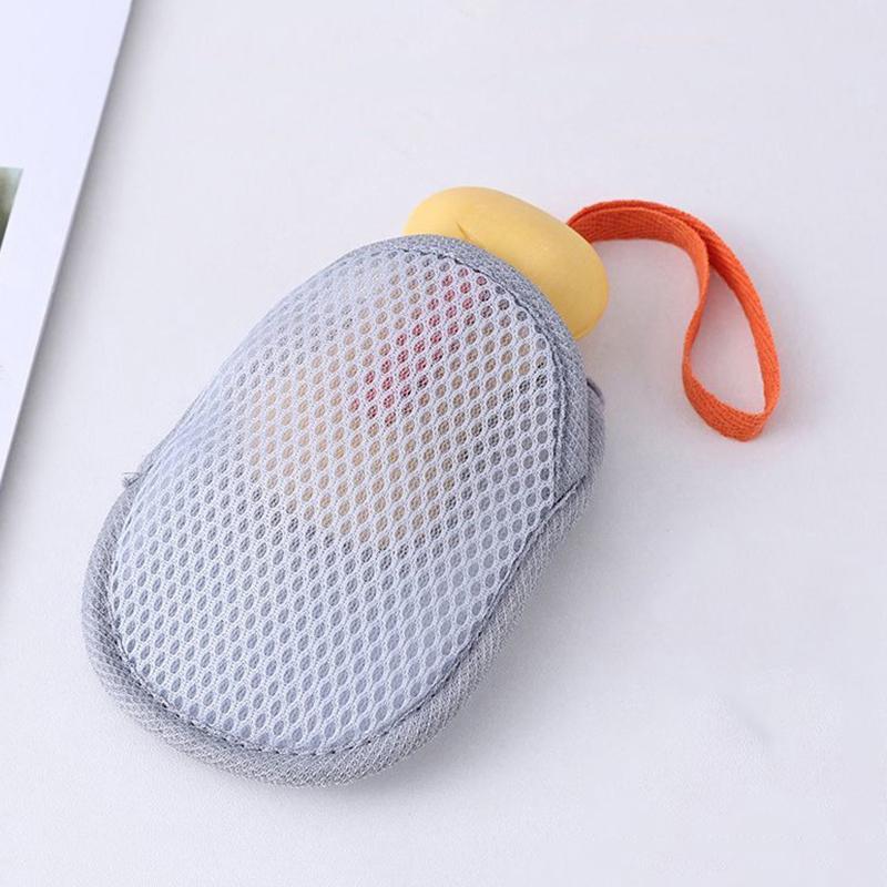 Bath Cleansing Foaming Net Double-Sided Soap Bag Body Exfoliating Scrubber Sponges Bathroom Mesh Soap Pocket
