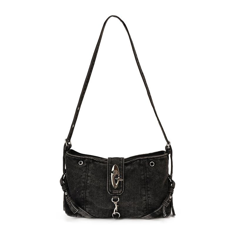 2026 Trendy Retro Denim Crossbody Bag - Large Capacity for Commuting or School