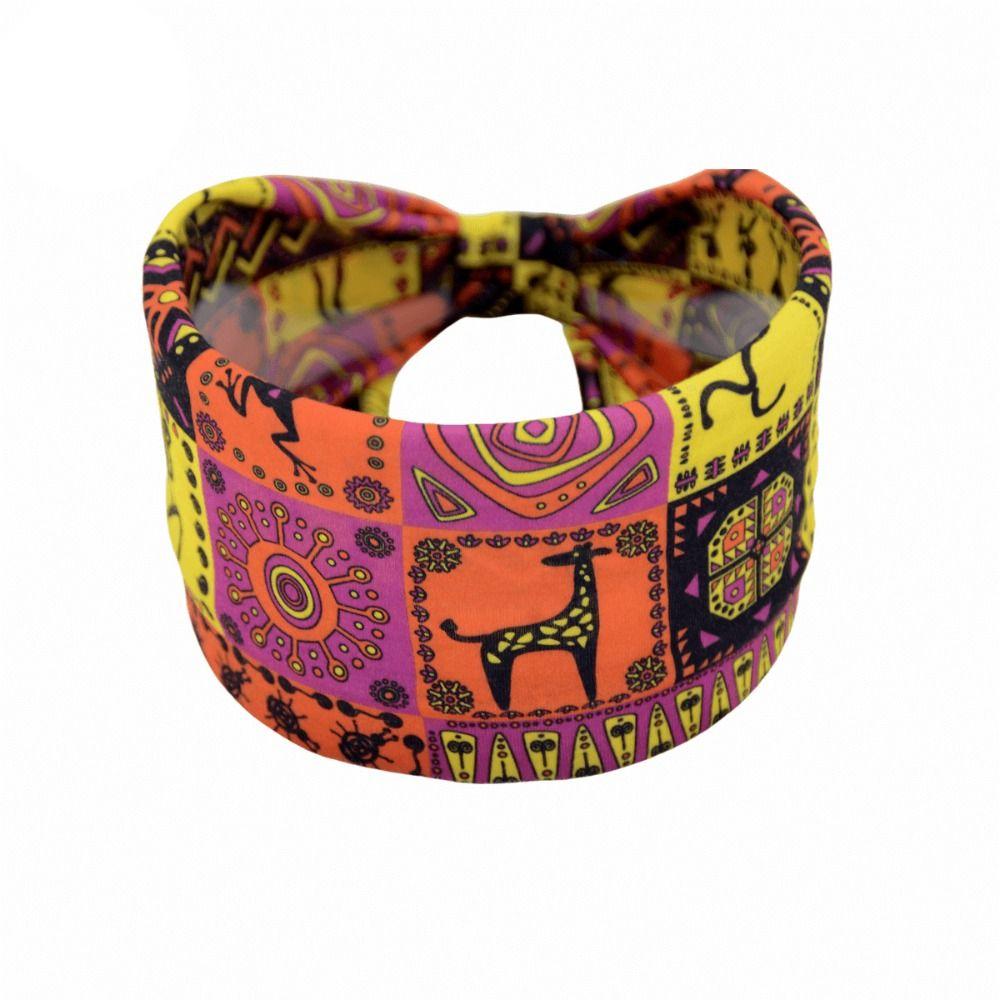 

Elastic Yoga Hairband African Style Sports Headband Fashion Wide Hair Band Women 5