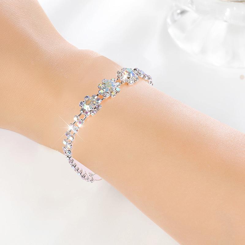 Super Flash Claw Chain Rhinestone Necklace Two-piece Set Bridal Flower Full Diamond Necklace Banquet Gift Accessories
