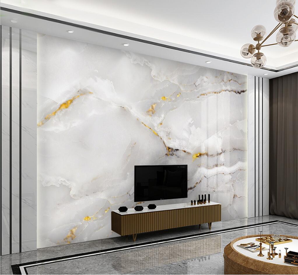 Moderne Schlichte Tapete Goldener Marmor Hintergrund Wandbild Wohnzimmer Fernseher Sofa Hotel Luxustapete Dekor