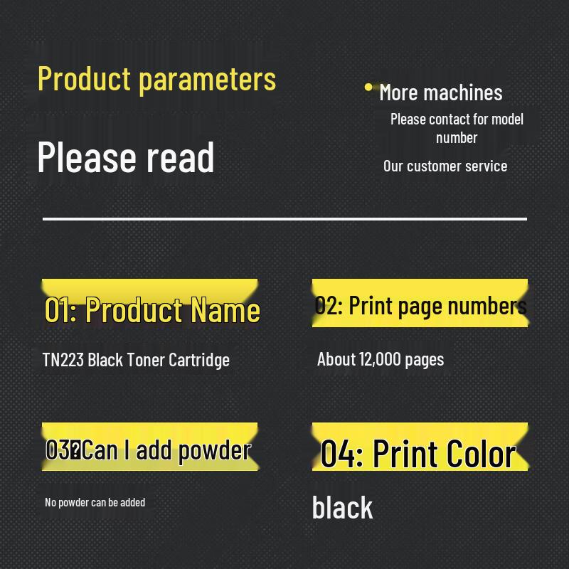 Compatible TN223K Black Toner Cartridge for Konica Minolta