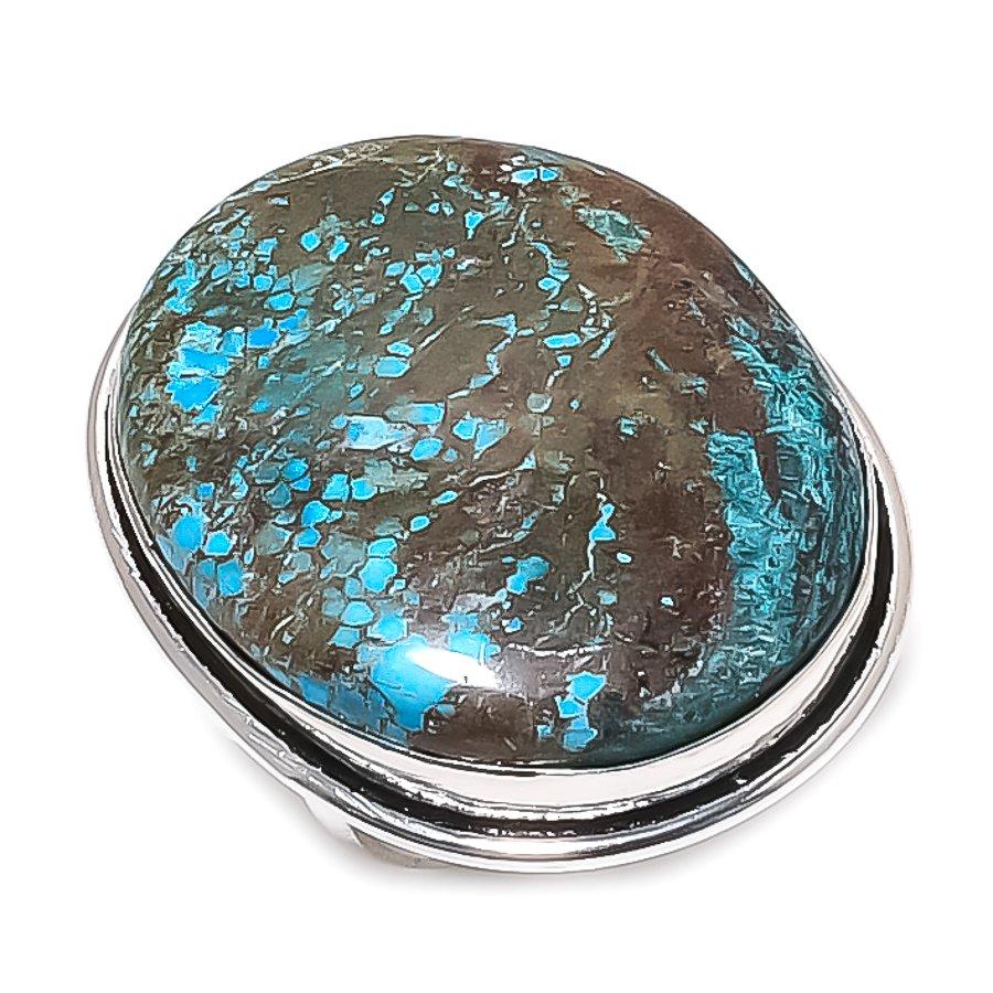 Tibetan Turquoise Gemstone Handmade 925 Sterling Silver Jewelry Ring Size 8 K6k23