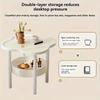 [Stylish Side Table] Stylish Modern Round Side Table with Storage Shelf | Space-Saving, Lightweight for Living Room, Bedroom
