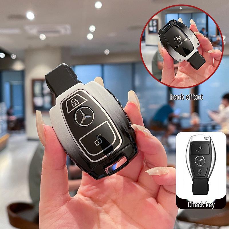 Mercedes GLA200, GLC300, V260, C180L, C200, and GLC260 Key Cover/Shell (Metal, Old Model)