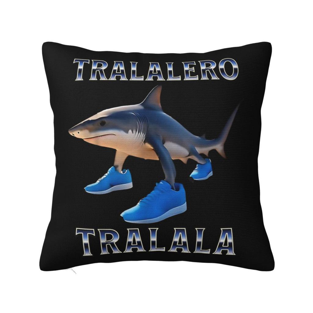 Tung Tung Tung Sahur Square Pillow Cases Italian Brainrot Meme Cushion Cover Vintage Polyester Decor Pillowcase for Living Room