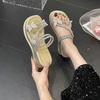 Fashion Fairy Style with Skirt Muffin Platform Slippers 2025 Summer New High-end Outer Wear Rhinestone Sandals