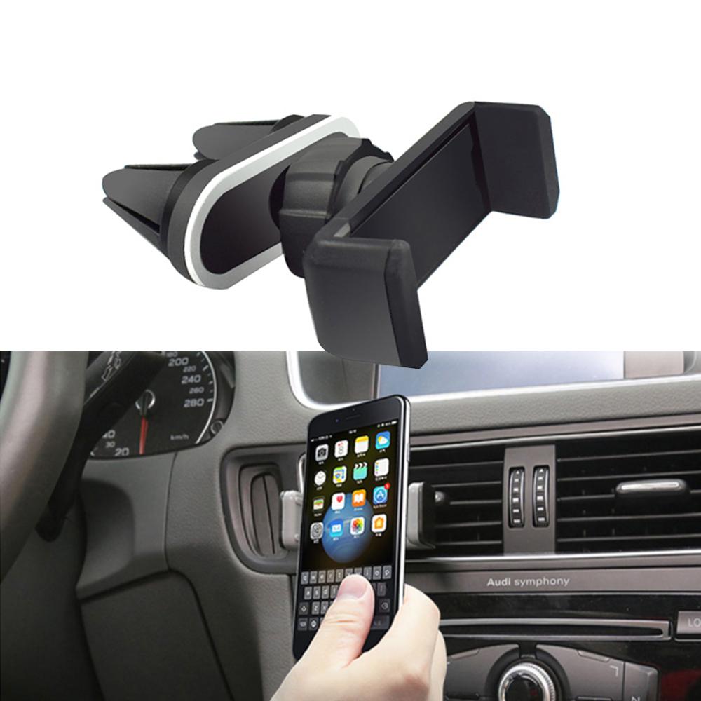 Universal Car Phone Holder Air Vent Holder Double Mount Clips 360 Rotation GPS Holder Stand Cradle for Samsung Iphone Lg Xiaomi