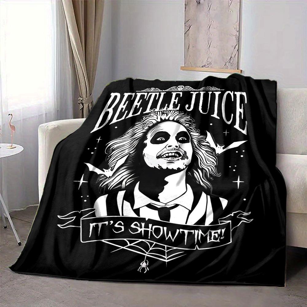 1pc Beetlejuice, Showtime Blanket Polyester Fiber, All Season Comfort for Sofa, Bed, Office, Car, Camping Ideal Home Decor & Gift, Office Comfort
