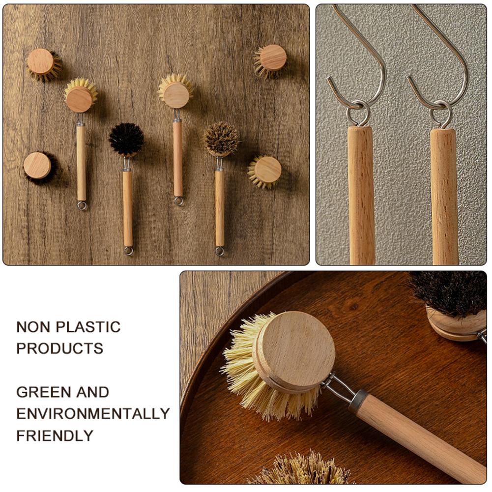 Long Handled Pot Brush Can Hang-Type Dishes Brush Kitchen Accessories