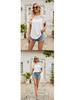 European and American Women's Solid Color Mesh Ruffle Short Sleeve T-shirt