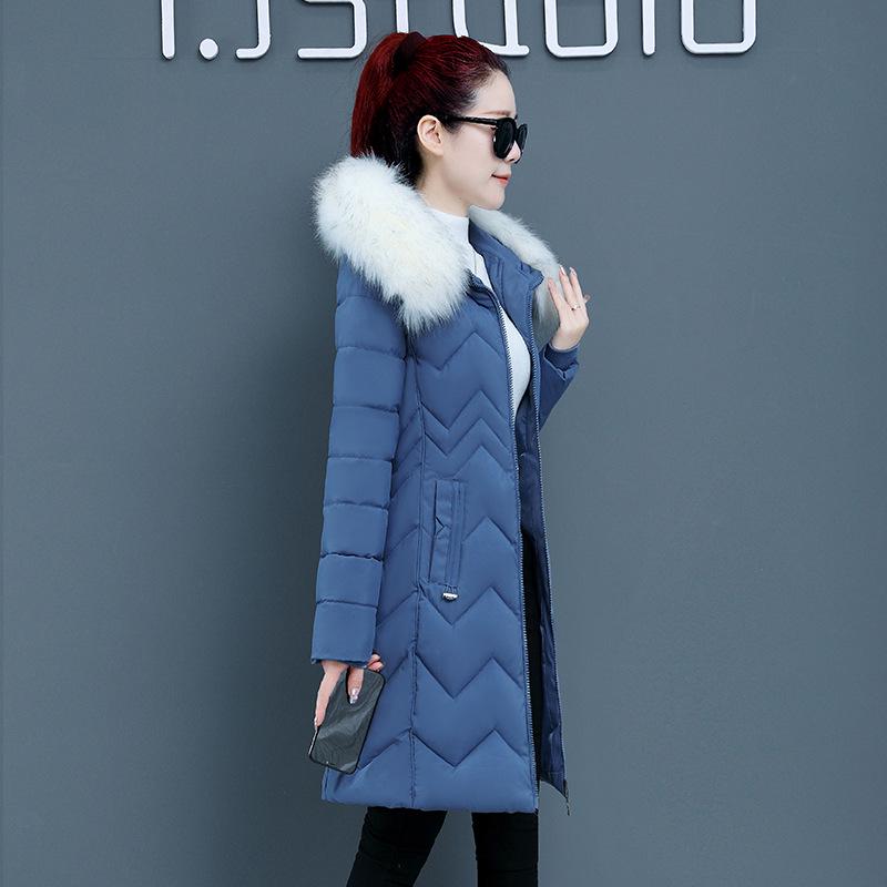 Women's Slim Fit Thickened Winter Coat, Warm Mid-Length Cotton, Large Sizes, 2021