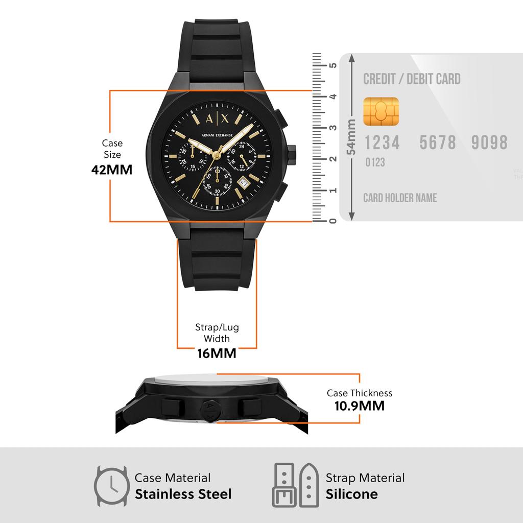 AX Armani Exchange AX7165SET Men's Watch, Black