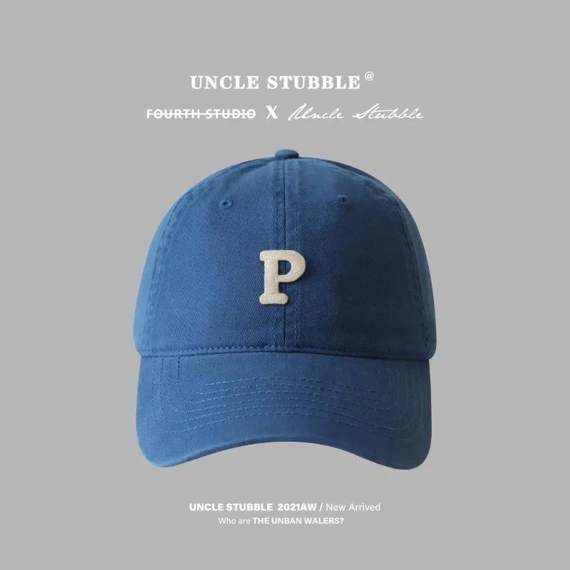 Letter P Embroidered hats Baseball Caps for Men and Woman's Adjustable Casual Cotton Sun Hats  Solid Color Visor Hats
