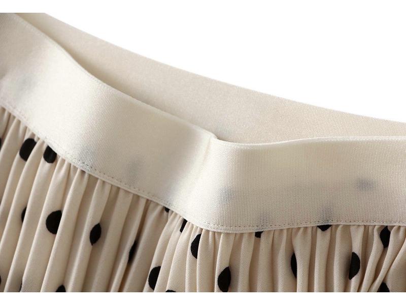 Elegant Polka Dot A-Line Pleated Skirt for Women - 2026 New Style, Casual & Slimming
