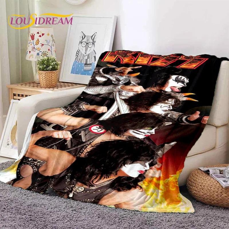 Kiss Rock Heavy Metal Band Gene Paul Soft Flannel Blanket for Bed Bedroom Sofa Picnic,Throw Blanket for Outdoor Leisure Nap Gift