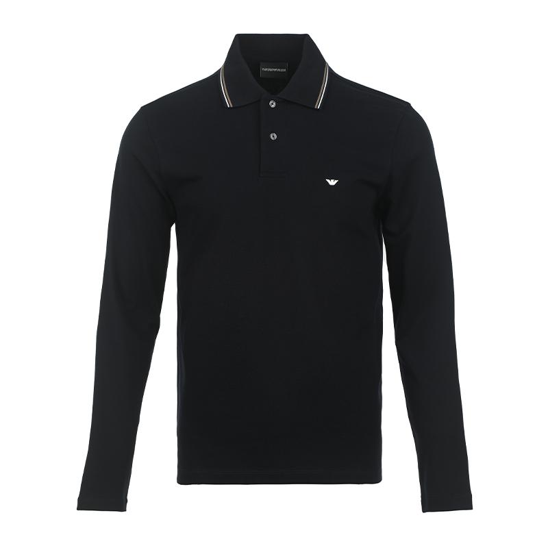 

Emporio Armani Classic Minimalist Eagle Logo Fashion Versatile Long Sleeve Polo Shirt Men tops Dark-Blue EM004608AF23090UB118 S