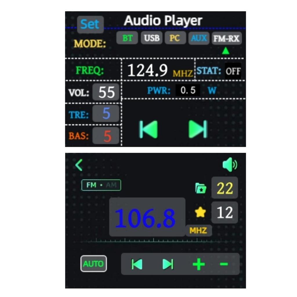 27MHz-125MHz FM Transmitter Radio USB Sound Card Bluetooth Music Player