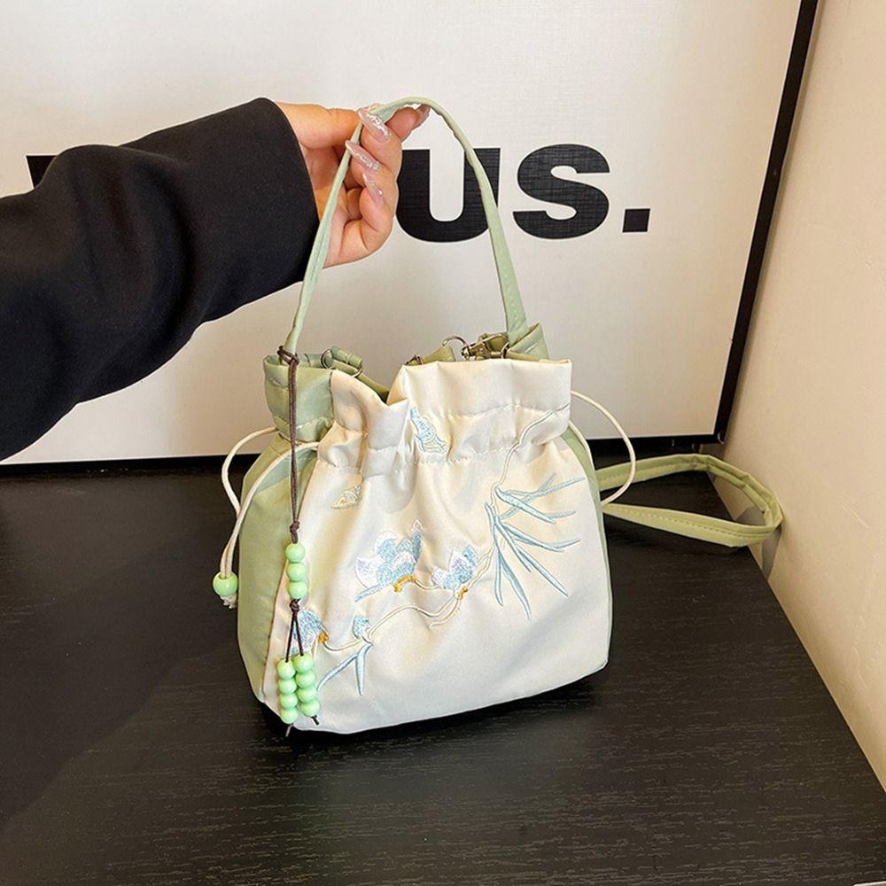 

Ancient Style Chinese Style Handbag Ethnic Style Printed Shoulder Bag Hanfu Crossbody Bag Daily зелений