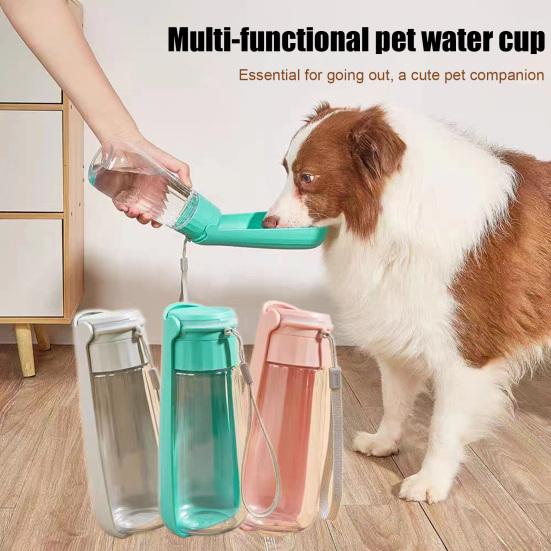 550ml Foldable Dog Water Bottle Portable Outdoor Pet Water Dispenser for Cat Puppy Walking Hiking Travel