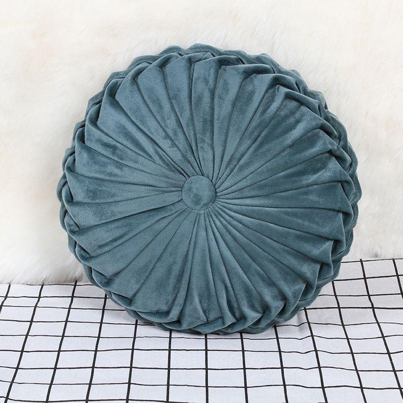 Luxurious Plush Pleated Round Pumpkin Pillow Soft Touch Couch Cushion Floor Decor