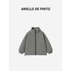 French Arielle De Pinto Boys' Thickened Striped Cotton Jacket Winter Fleece Black Stylish Cotton Coat